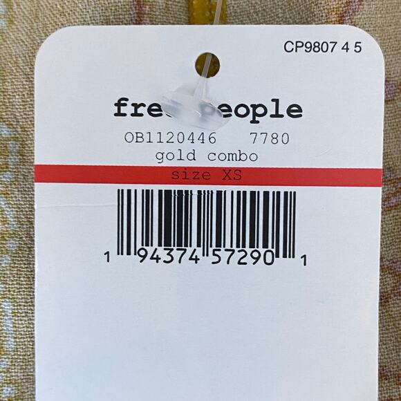 Free People For You Bodysuit Boho Blouse Gold Women XS Fits up to a Medium NWT - Picture 8 of 9